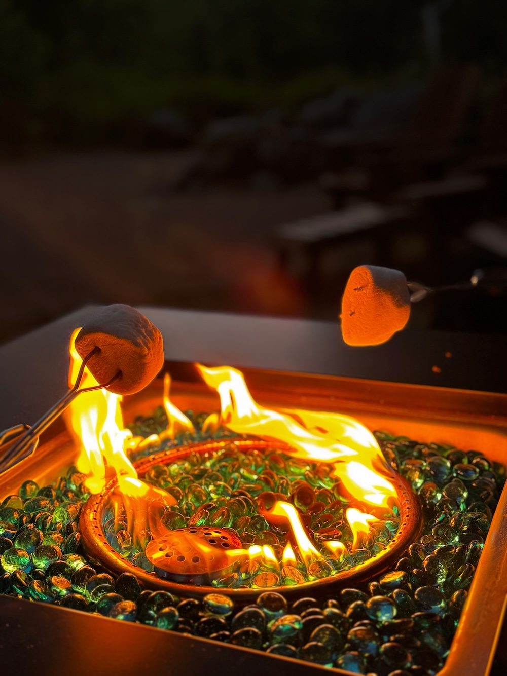 Roasting marshmallows over the fire pit at The Joy Sedona